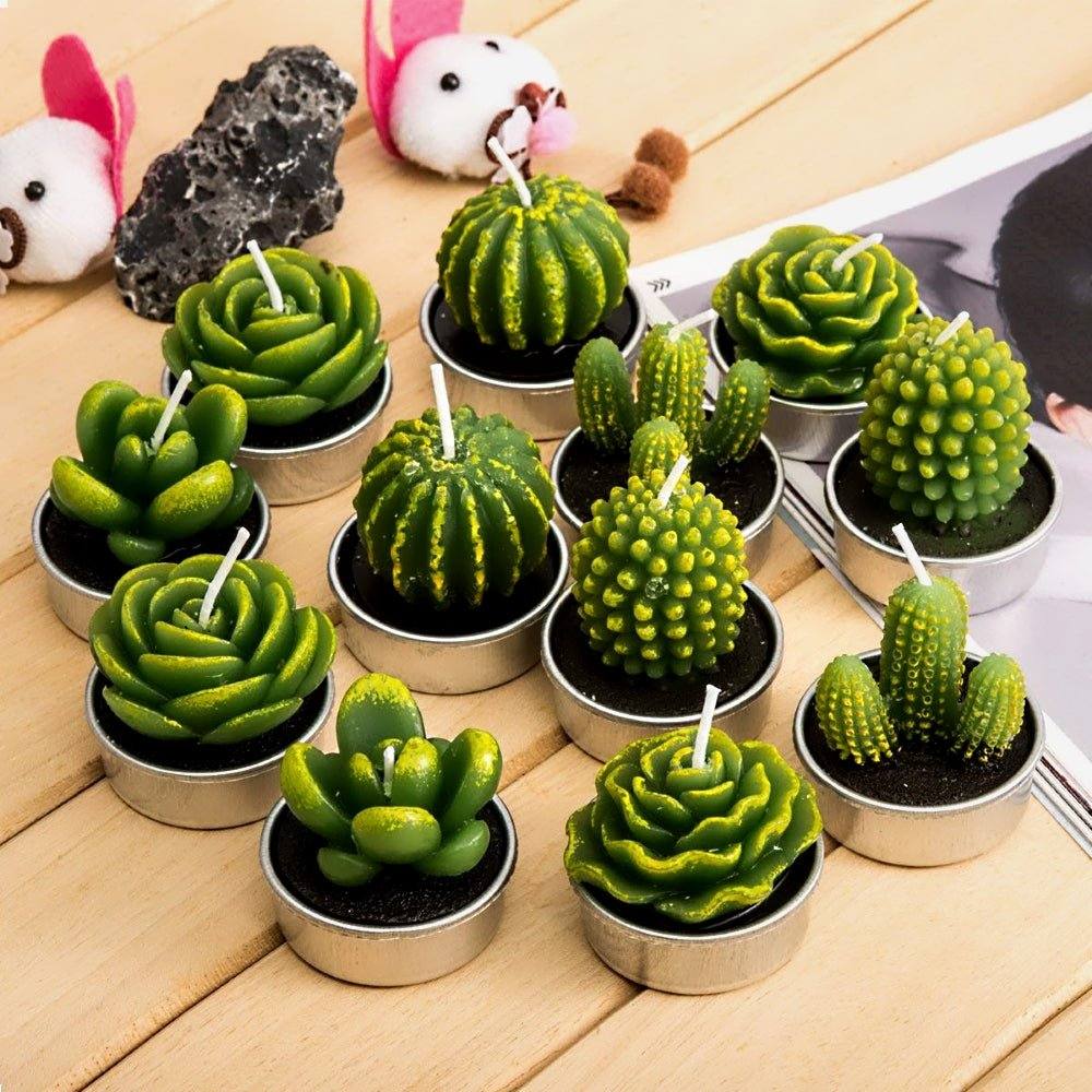 Cactus Tealight Candles (12 pieces) - Phyther Candles