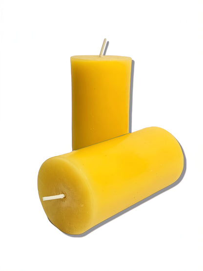 Pure Beeswax Pillar Candles (2 pieces)